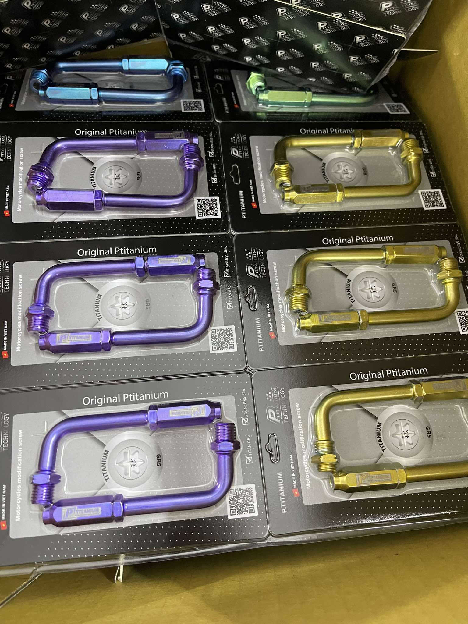 Coga , Đầu ống ga titan GR5 P.titanium gắn cho cùm tăng Domino , Uma , Daytona