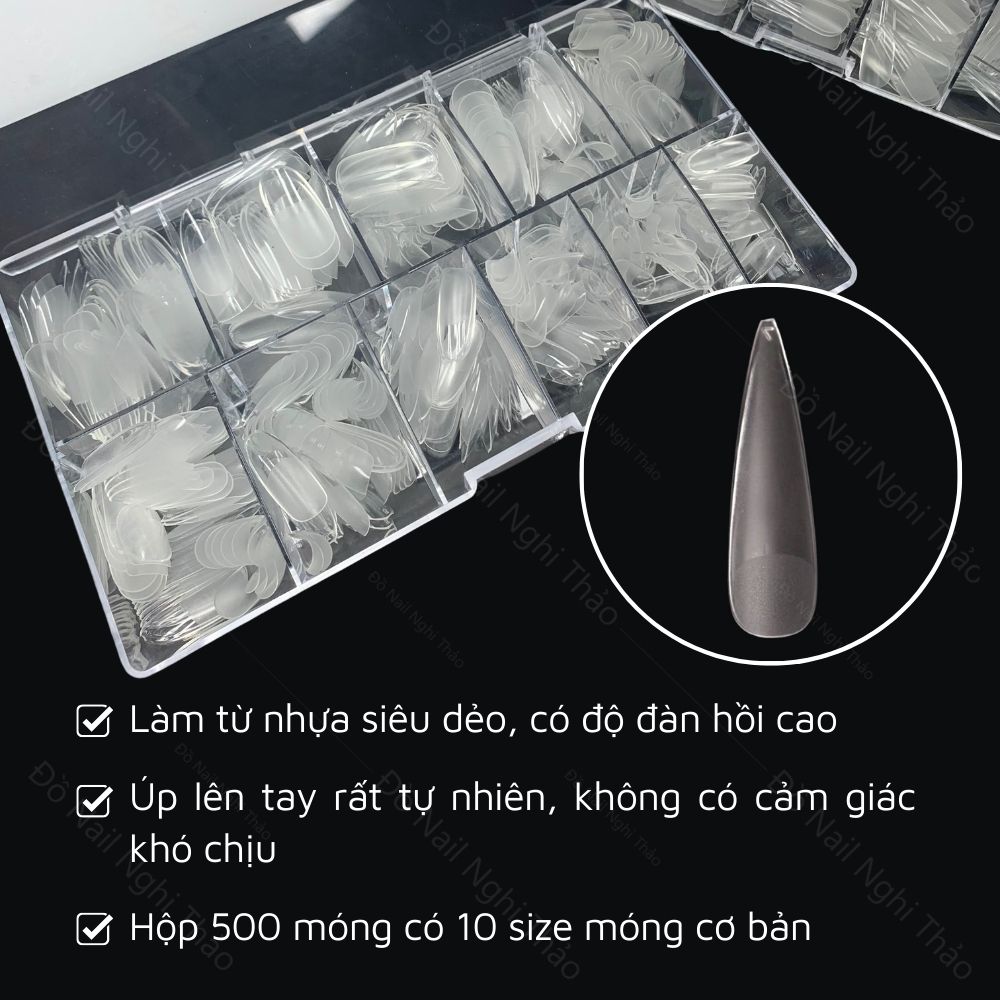 Móng úp tay nhám JELIVA A hộp 500 móng