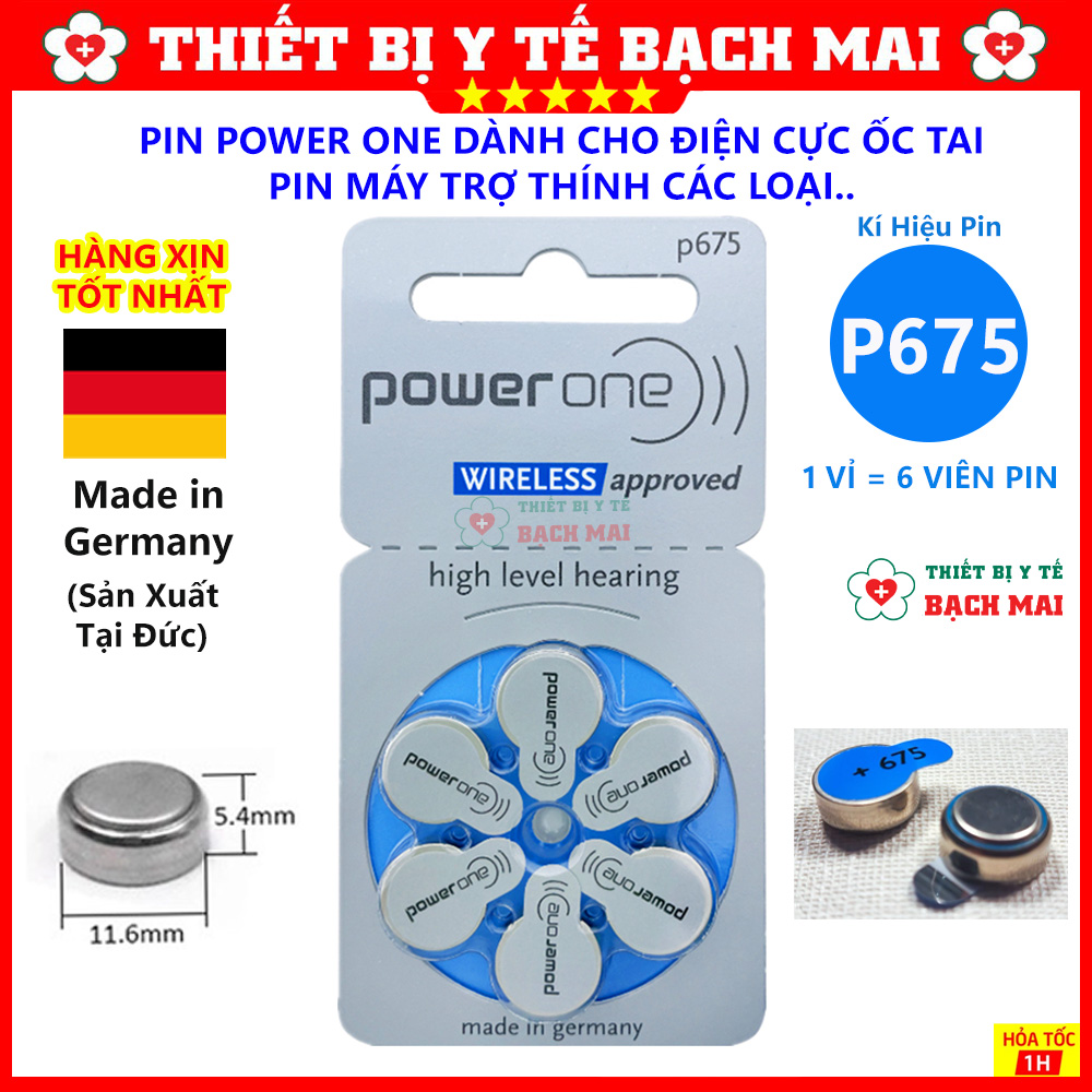 Pin Máy Trợ Thính POWER ONE P675 - Vỉ 06 Viên
