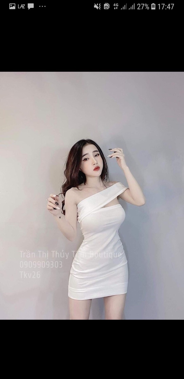 Đầm body lệch vai dễ thương