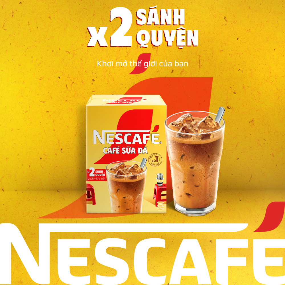 [FREESHIP TOÀN QUỐC] Combo 2 hộp Cà Phê Sữa NESCAFÉ Cà Phê Sữa Đá (Hộp 10 Gói x 24g)