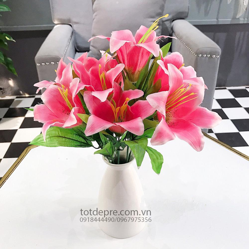 Chùm hoa ly lớn 9 bông - Hoa Giả Cao Cấp