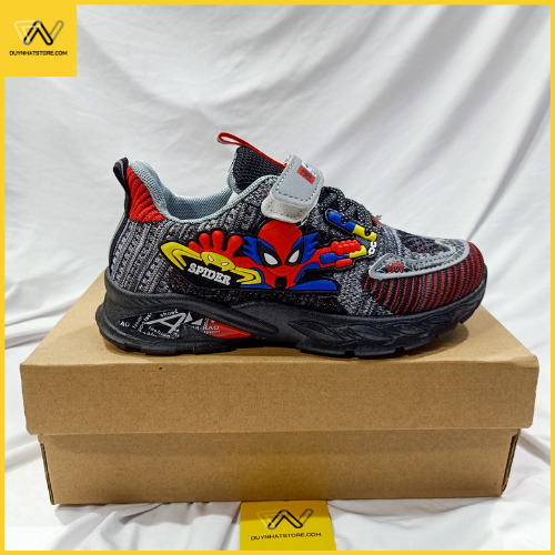 Giày Thể Thao Em Bé Trai Siêu Nhân Nhện Spider Man Màu Đen Duy Nhật Store