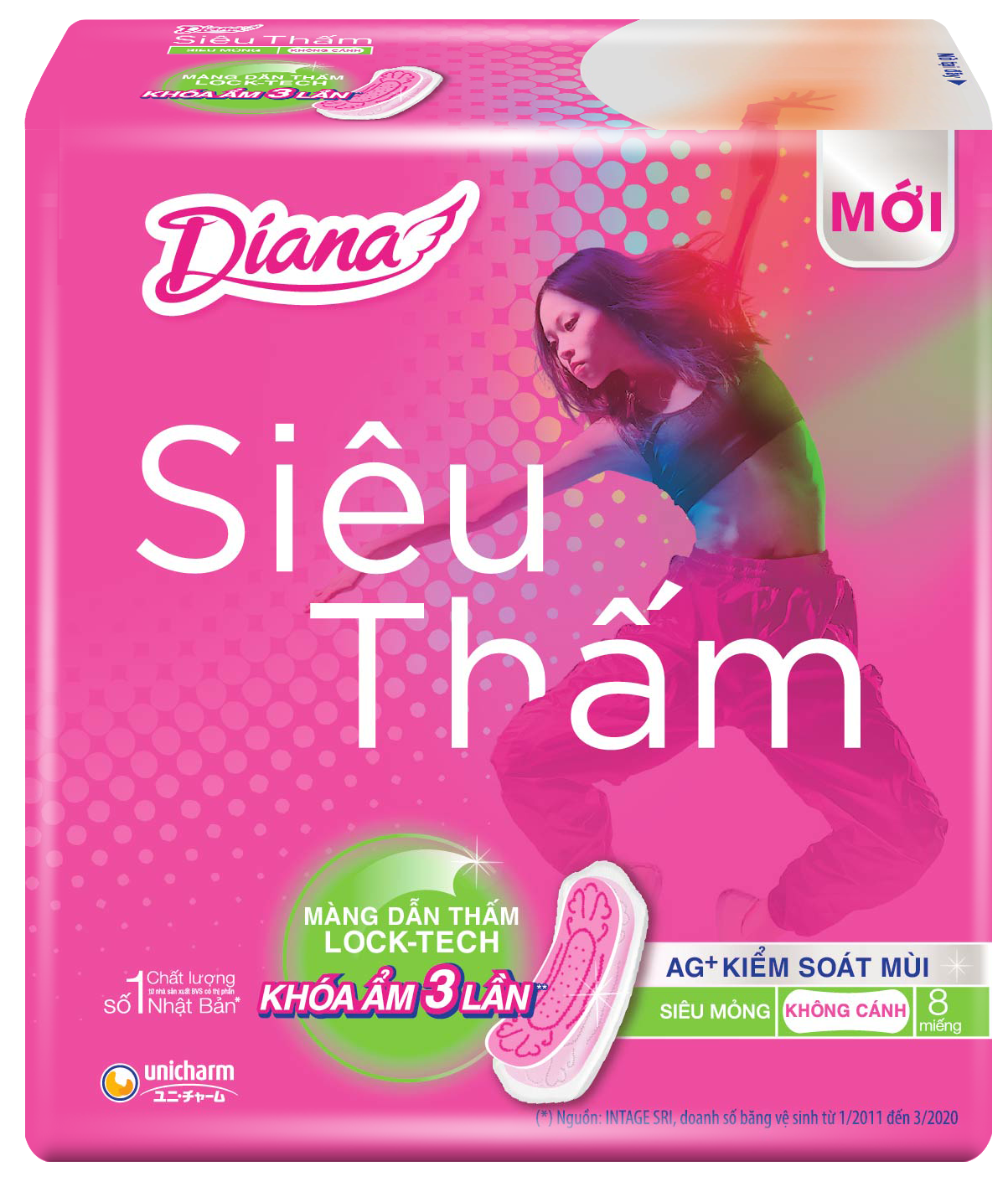 Băng vệ sinh siêu mỏng Diana siêu thấm 8 miếng