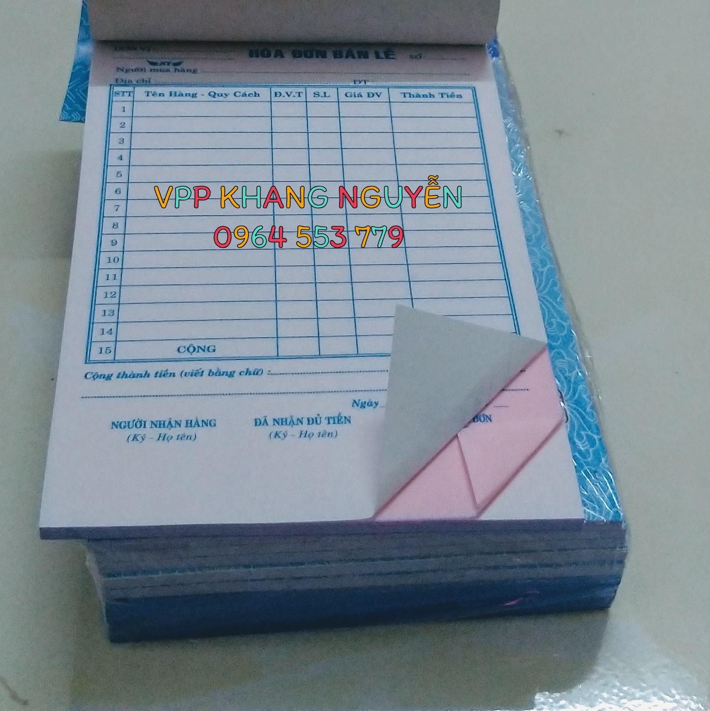 Hoá Đơn 2 Liên 60 Tờ Khổ 13x19cm Lốc 10 Cuốn