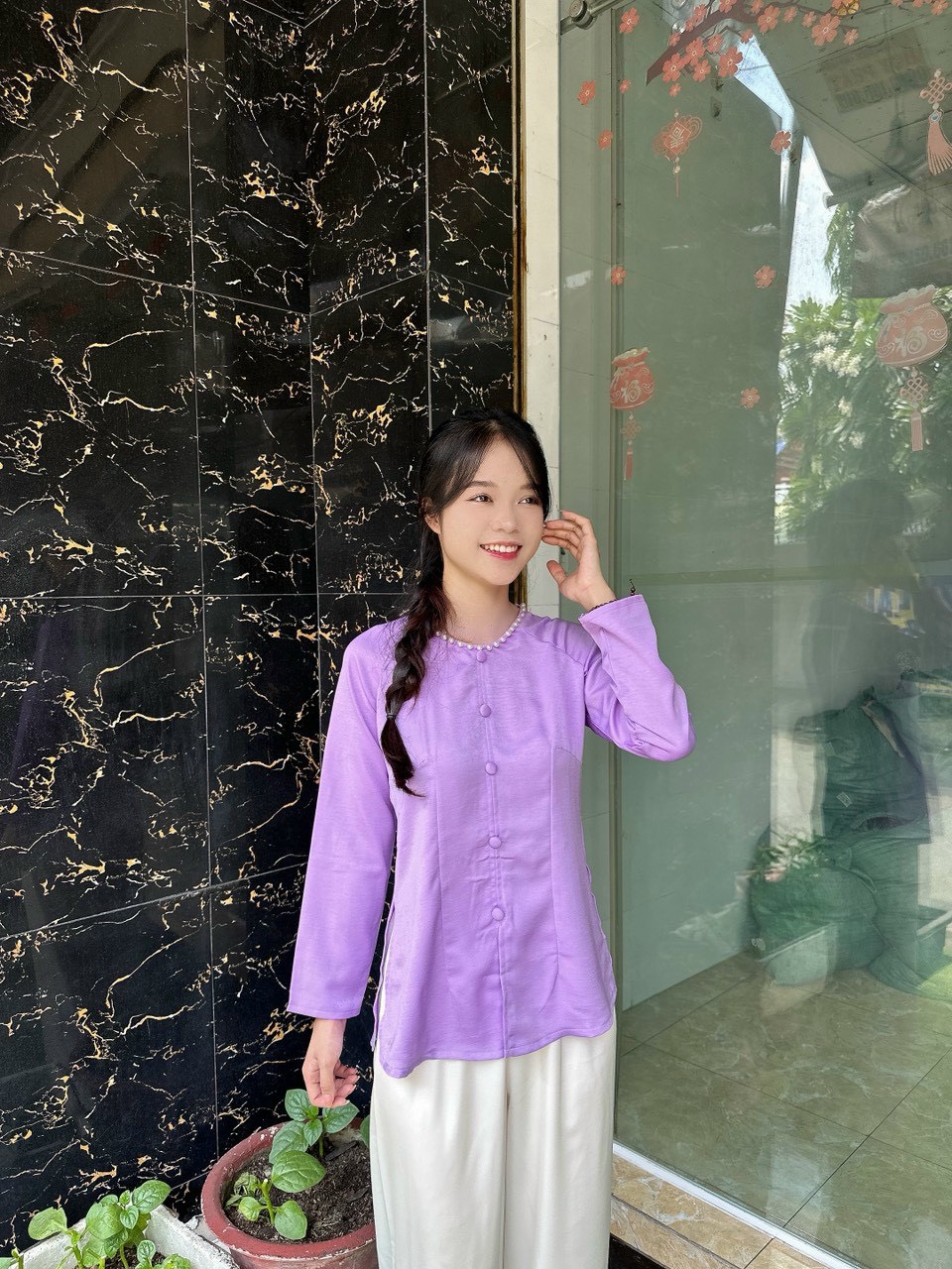Đồ Lam Đi Chùa #Mẫu quý cô lụa phi yến# Quần Áo Nữ