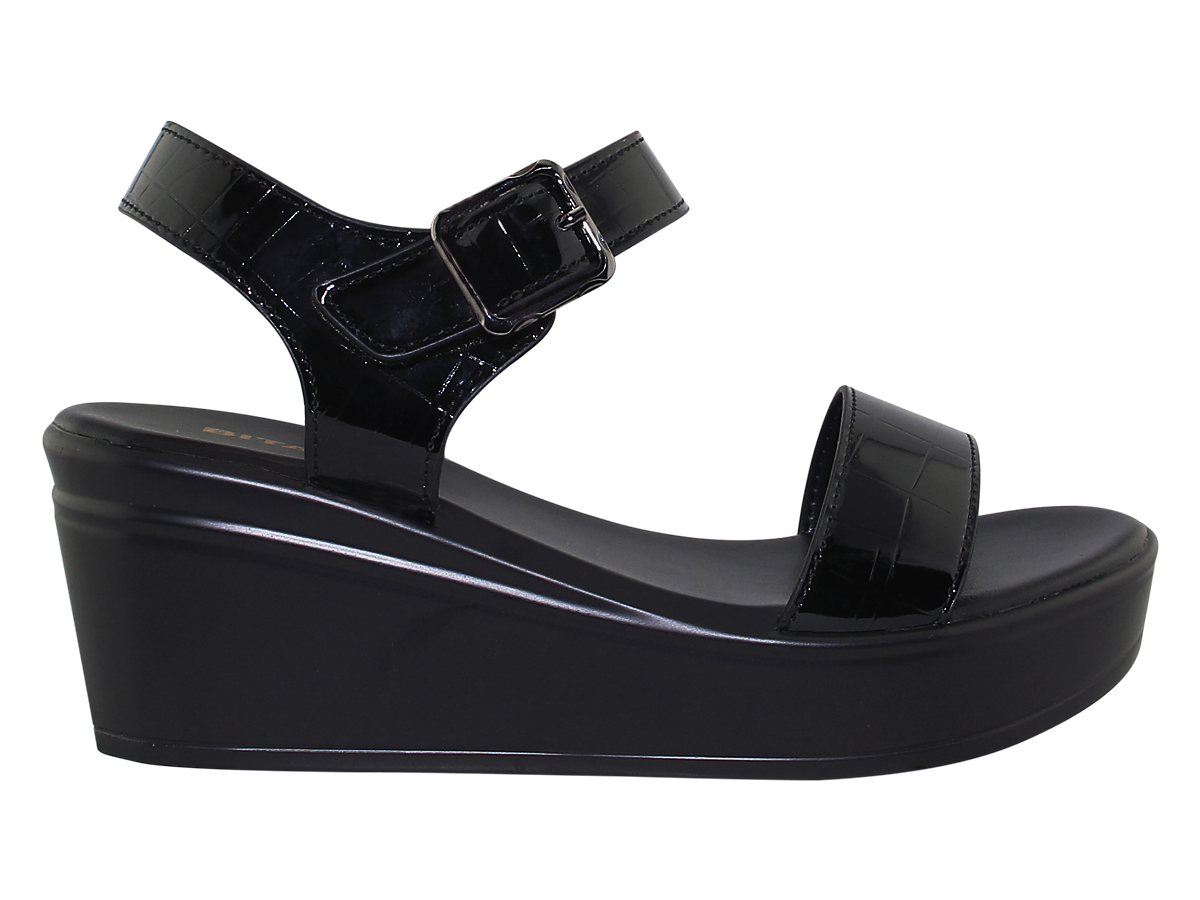 SANDAL ĐẾ BẰNG NỮ SYN.284 (ĐEN + KEM XÁM)
