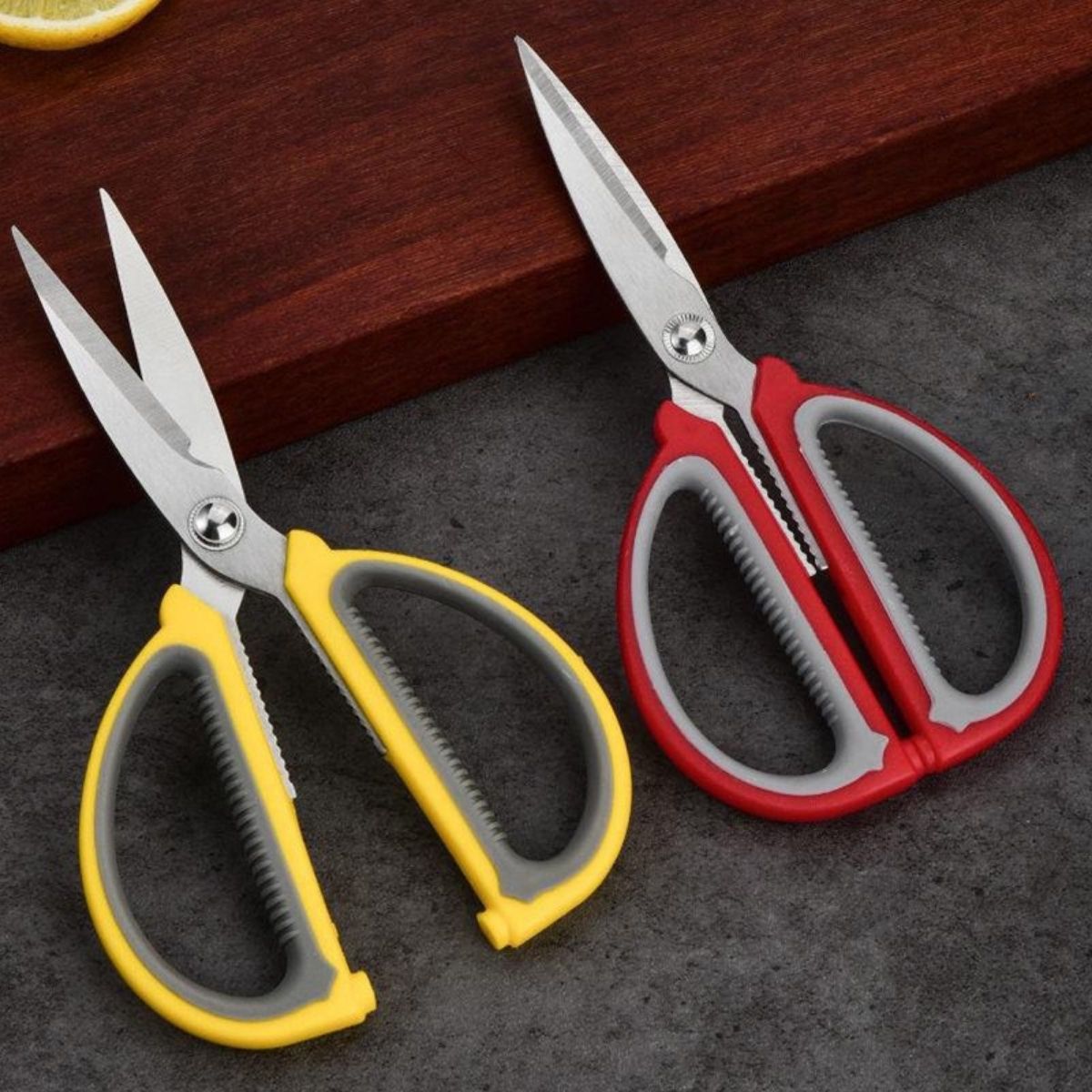 Kéo bếp đa năng inox, kéo làm bếp cán nhựa cao cấp siêu bền, Cắt rau chế biên hải sản chất liệu thép không rỉ