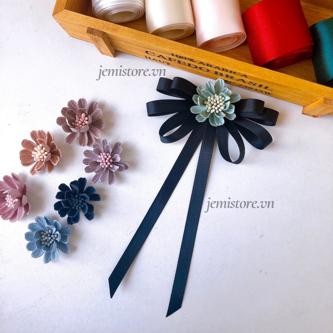 Nơ cài áo - Tag cài cổ áo sơ mi nữ handmade