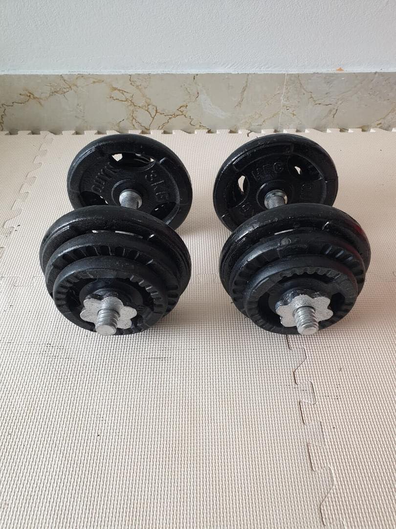BỘ 2 TẠ THÁO LẮP 40KG ( 4 MIẾNG TẠ GANG 5KG, 4 MIẾNG 3KG, 4 MIẾNG 1KG)