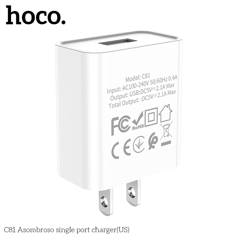 Cốc sạc Hoco C81 2.1A (Trắng) - Nhất Tín Computer