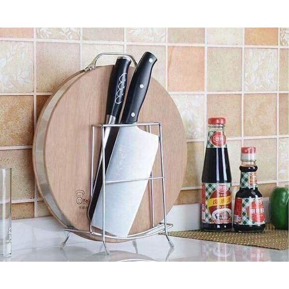 Kệ gài dao nhà bếp inox cao cấp - kệ cài dao, thớt inox gs - giá cài đũa,dao,thớt inox - kệ gác dao, thớt năng tiện lợi - kệ cài dao thớt 2 tầng