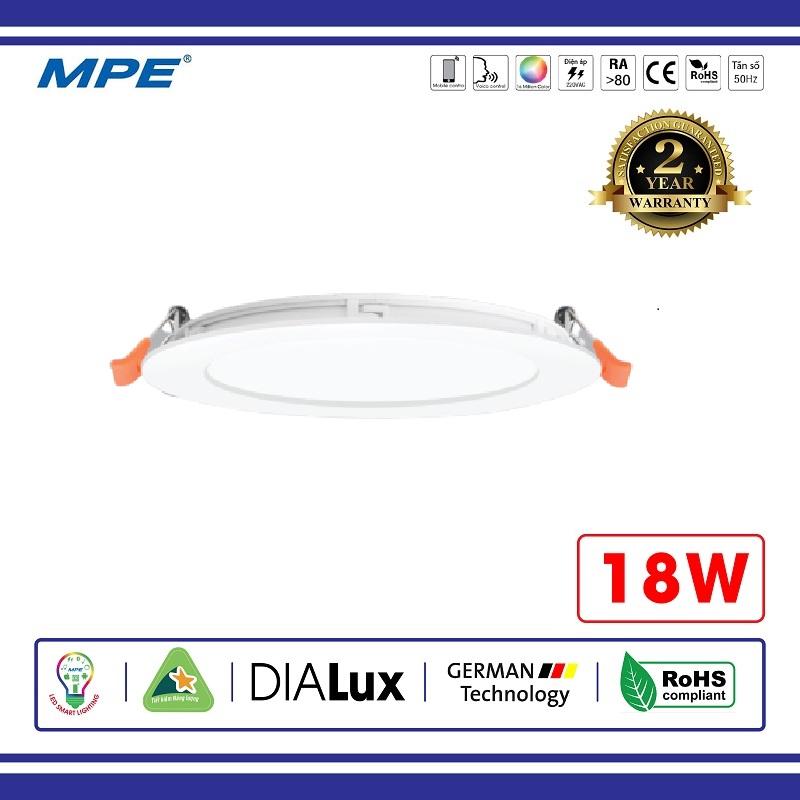 ĐÈN LED MINI PANEL ÂM TRẦN TRÒN 3 CHẾ ĐỘ MÀU 18W MPE (RPE-18/3C)