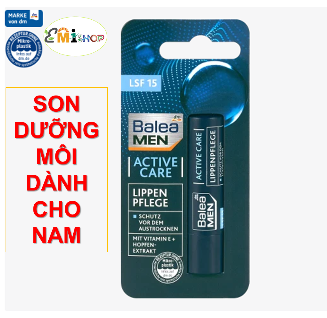 SON DƯỠNG MÔI BALEA DÀNH CHO NAM - CHĂM SÓC MÔI KHÔ - NỨT NẺ - GIÚP MÔI MỀM MỊN - GIẢM THÂM MÔI