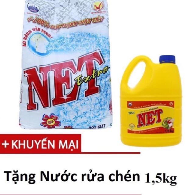 Combo Bột giặt NET Extra 5,5kg New Tặng NRC 750g