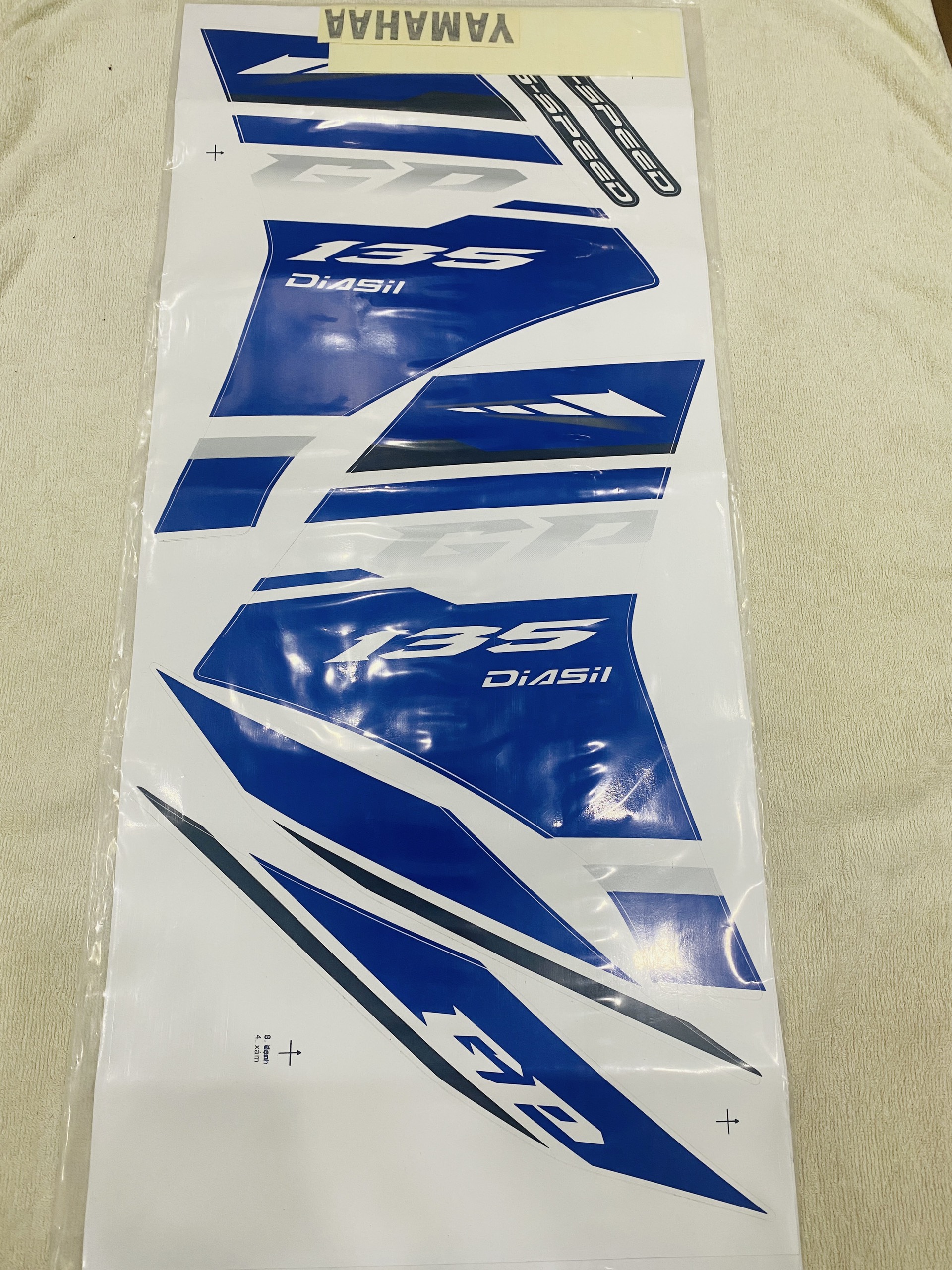 Bộ tem decal dán xe máy Yamaha exciter 135 GP đời 2014 zin thái siêu đẹp