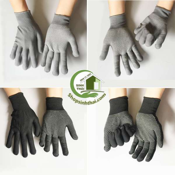 Giá bán Găng tay phủ hạt nhựa chống trơn khi cầm nắm - bao tay vải thun co giãn - chọn màu