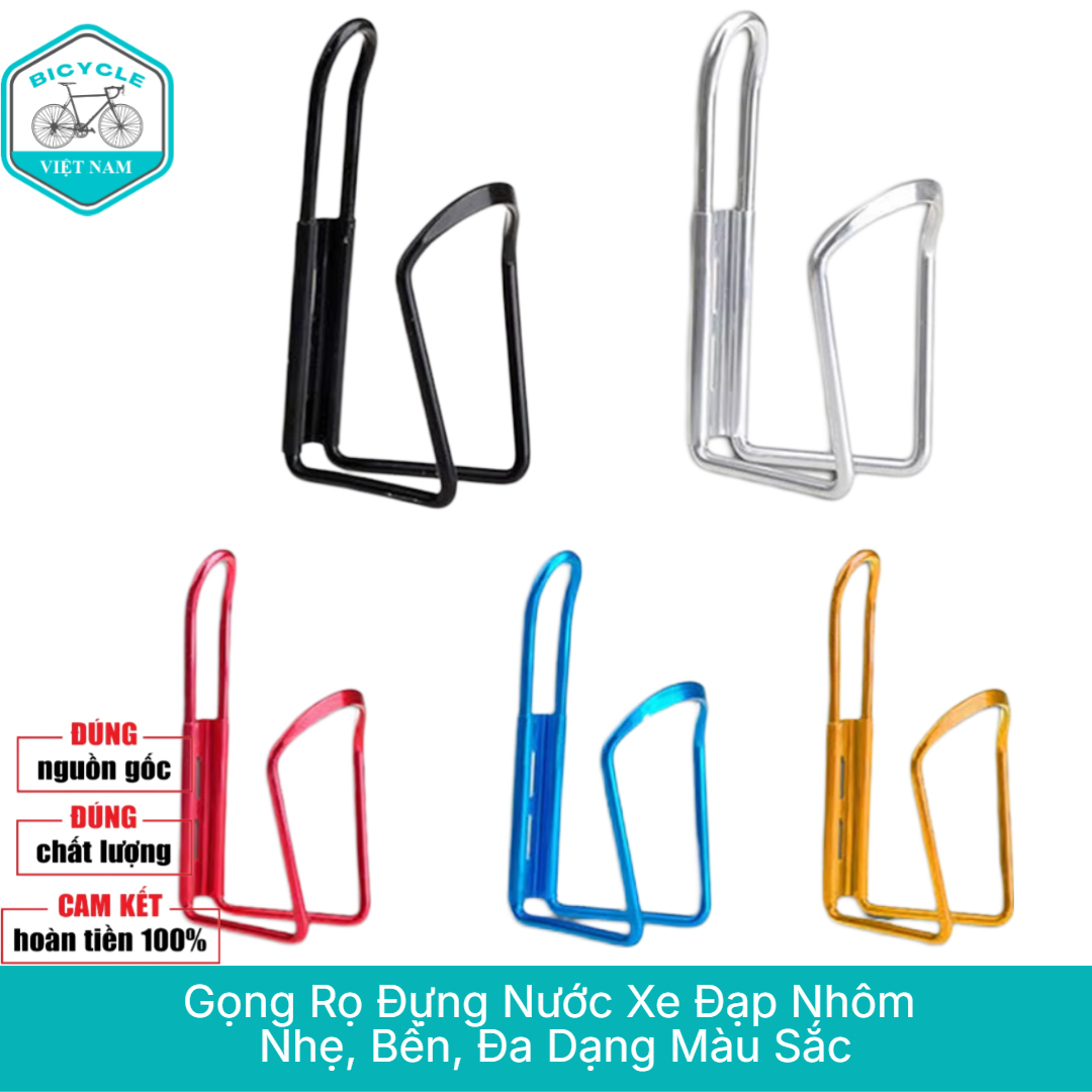 Gọng Rọ Đựng Bình Nước Xe Đạp Nhôm - Siêu Nhẹ 50g, Nhiều Màu