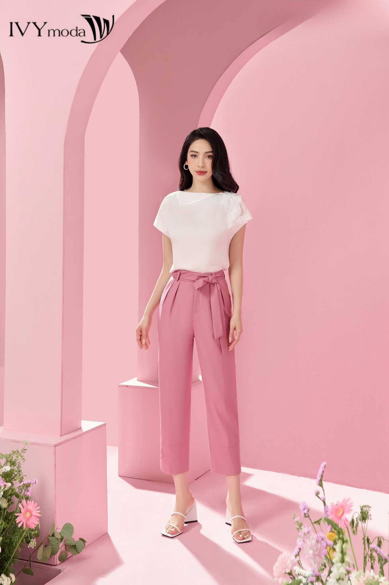 Quần baggy (không kèm đai nơ) IVY moda MS 22M8344