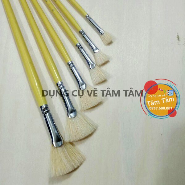 Bộ cọ quạt 5 cây Sunway Basic thân vàng B203-Dụng cụ vẽ Tâm Tâm