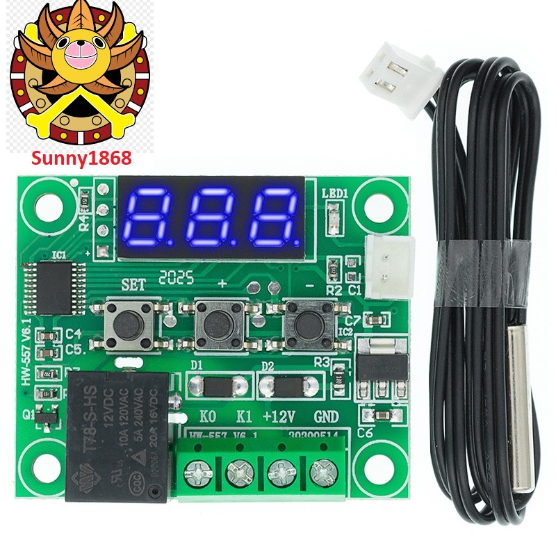 Mạch relay cảm biến kiểm soát nhiệt độ 12vdc xh-w1209