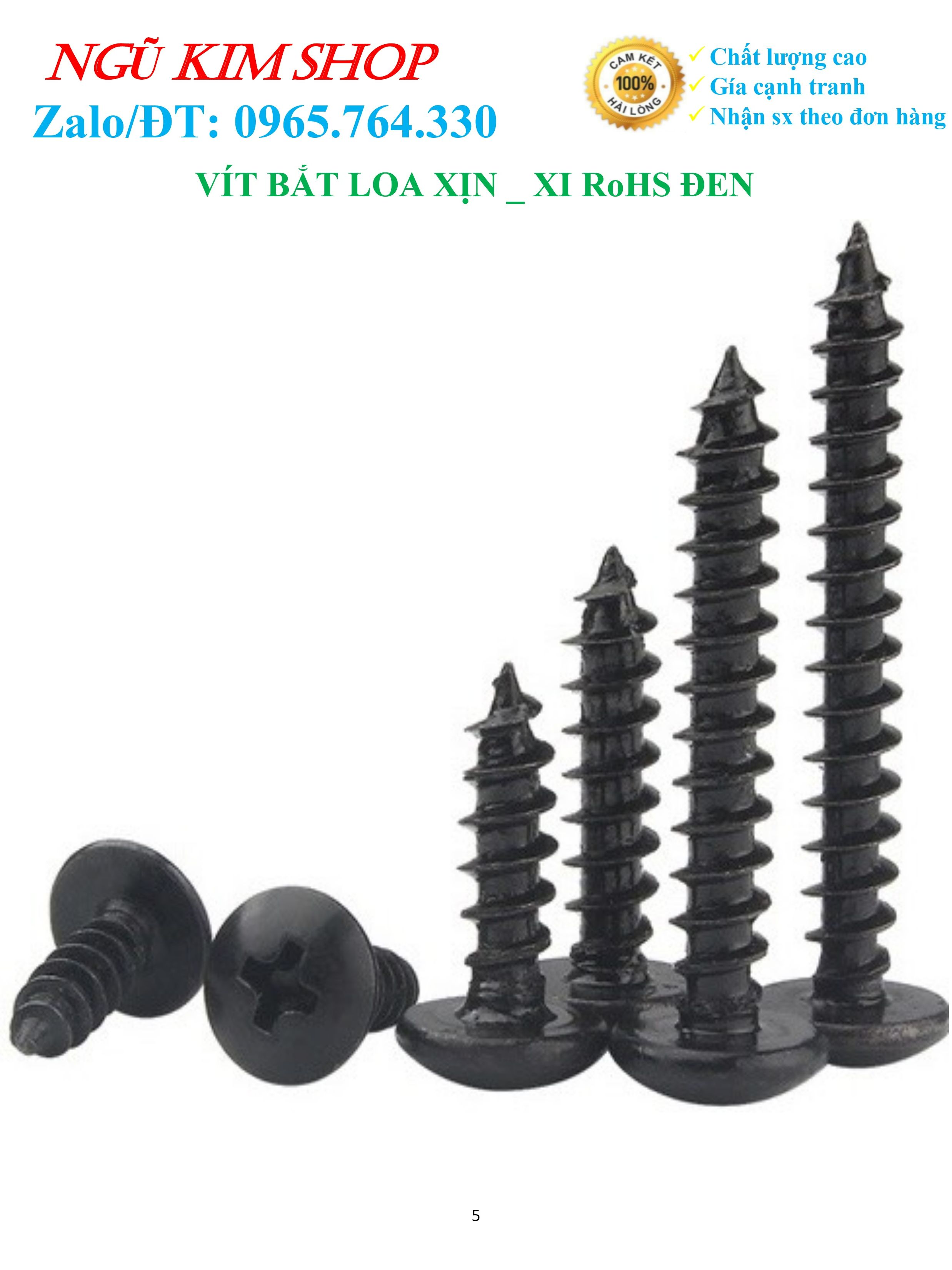 Genuine Speaker Screws M4, M4.5, M5 Black Plated