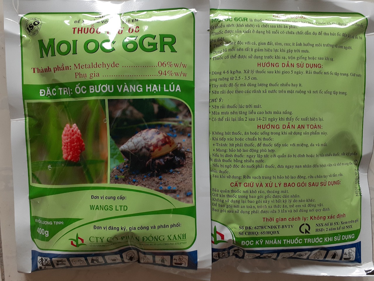 Thuốc trừ ốc MOI OC 6GR - Gói 400gr