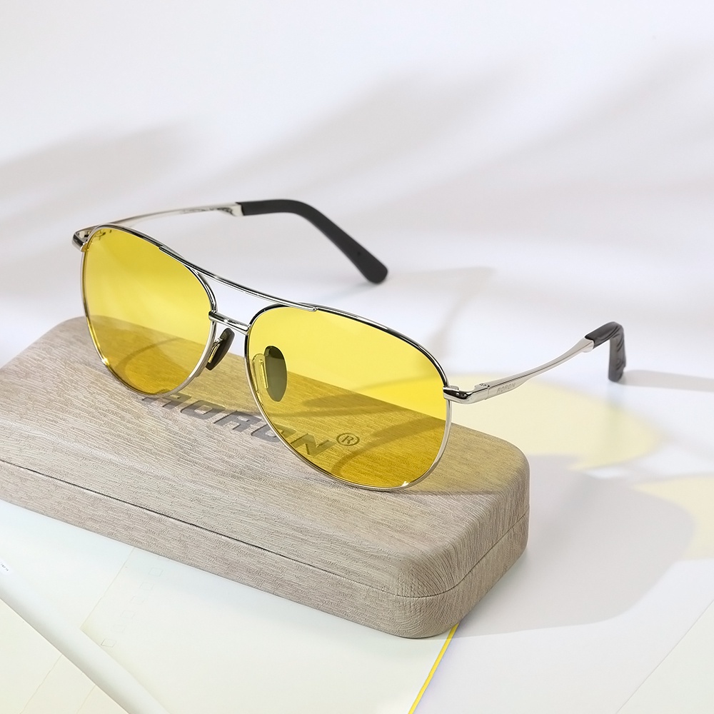 [HCM] [ MUA 1 TẶNG 1] Kính mát nam kiểu dáng phi công nhìn xuyên đêm Vàng