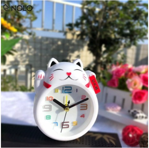 ĐỒNG HỒ BÁO THỨC ĐỂ BÀN HÌNH MÈO MAY MẮN (Nhiều màu) - [ Đồng hồ để bàn Cute - Đồng hồ báo thức - Đồng hồ học sinh dễ thương ]