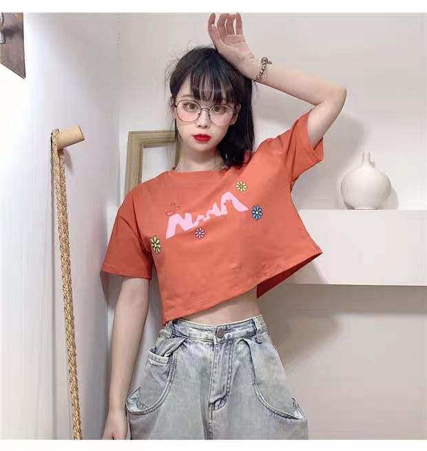 [HCM][Có ảnh thật] Áo croptop in hình NANA 4 màu