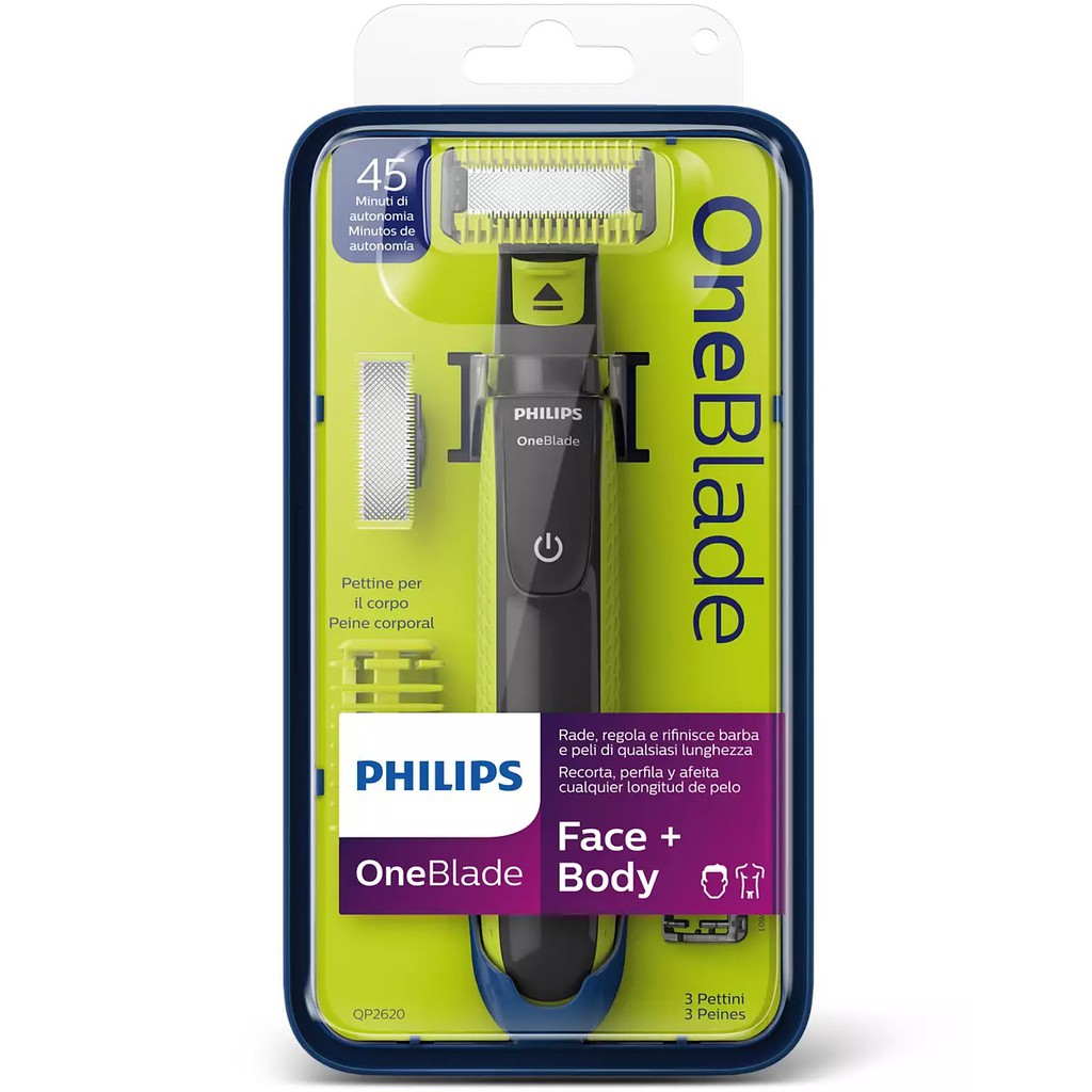 (Hàng Đức) MÁY CẠO RÂU VÀ LÔNG CƠ THỂ PHILIPS QP2620/20