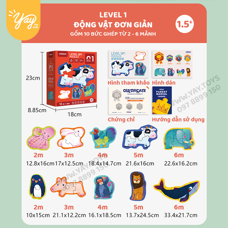 Bộ Xếp Hình Mideer Nâng Cao Advanced Puzzle 8 Cấp Độ - MIDEER