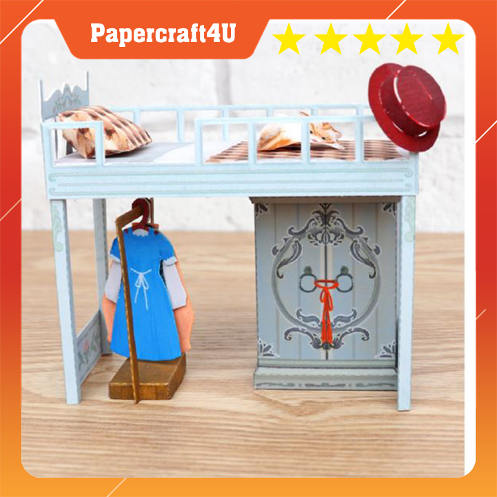 Mô hình giấy 3D Kiến trúc Phòng ngủ đơn giản