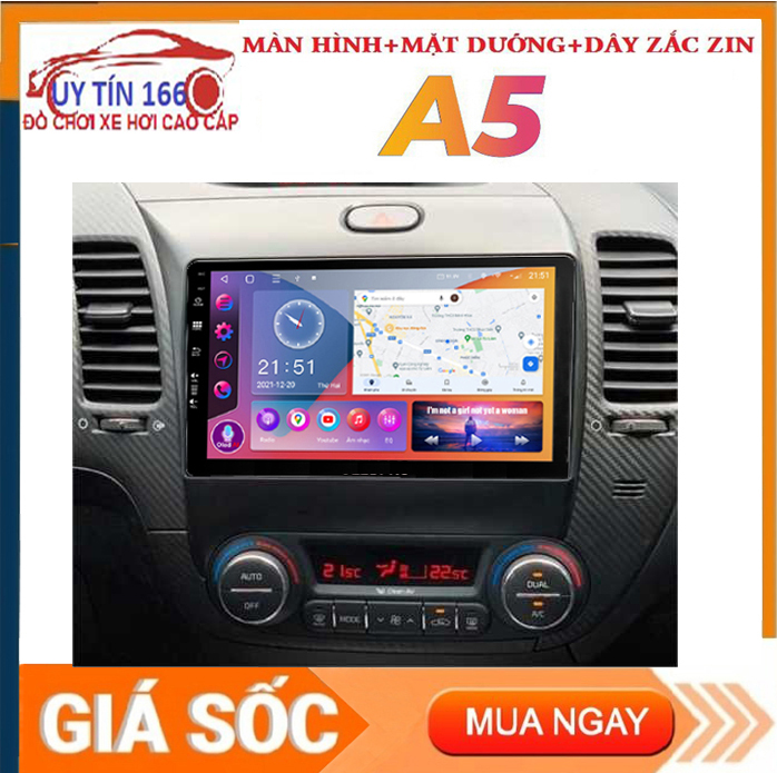Bộ màn hình A5 kèm mặt dưỡng,dây nguồn zin cho xe KIA CERATO K3 2014-2018 - phụ kiện chăm sóc xe hơi, lắp màn hình cho ô tô, màn hình cảm ứng xe ô tô, camera trong xe oto