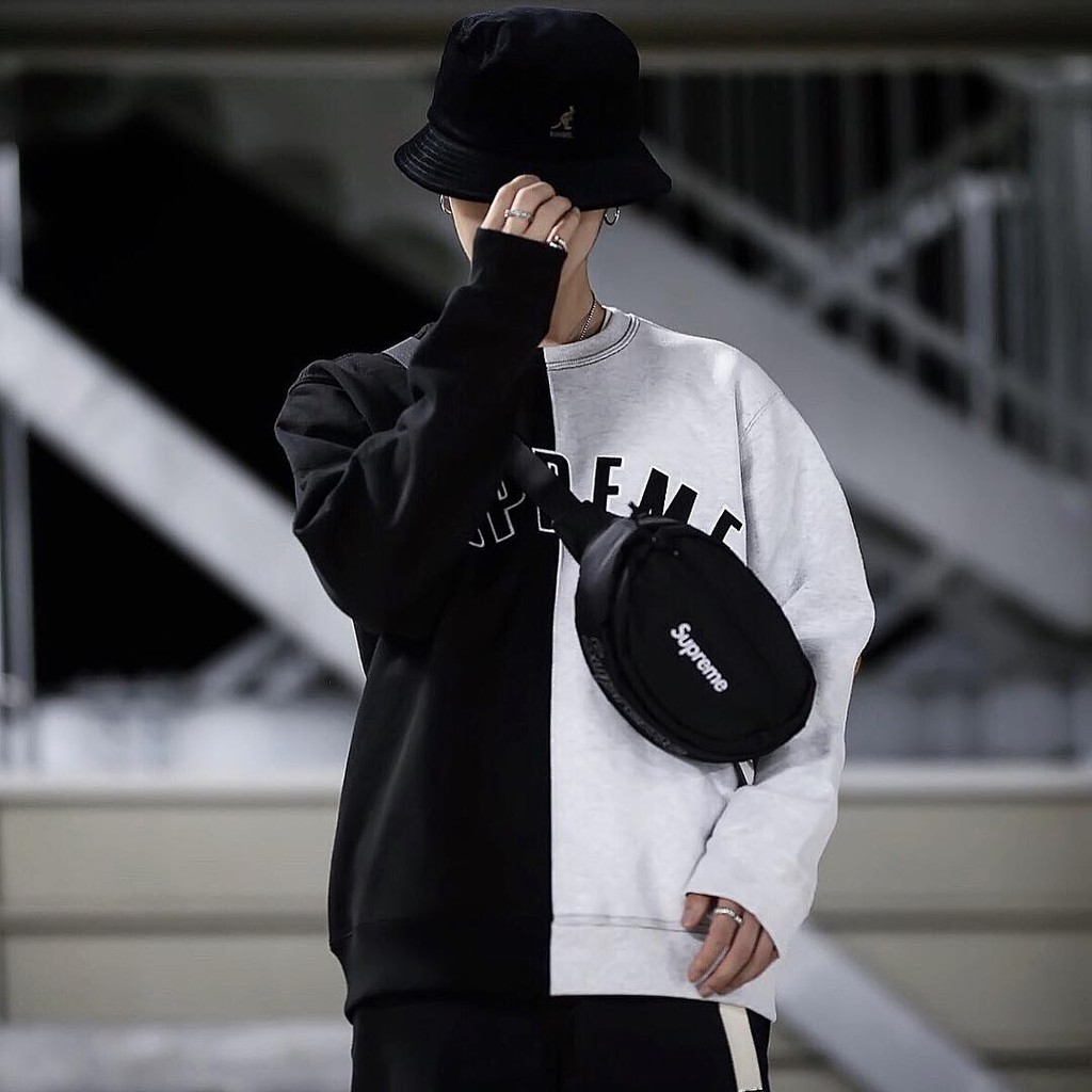 Áo nỉ nam nữ Supre Split Crewneck Sweatshirt