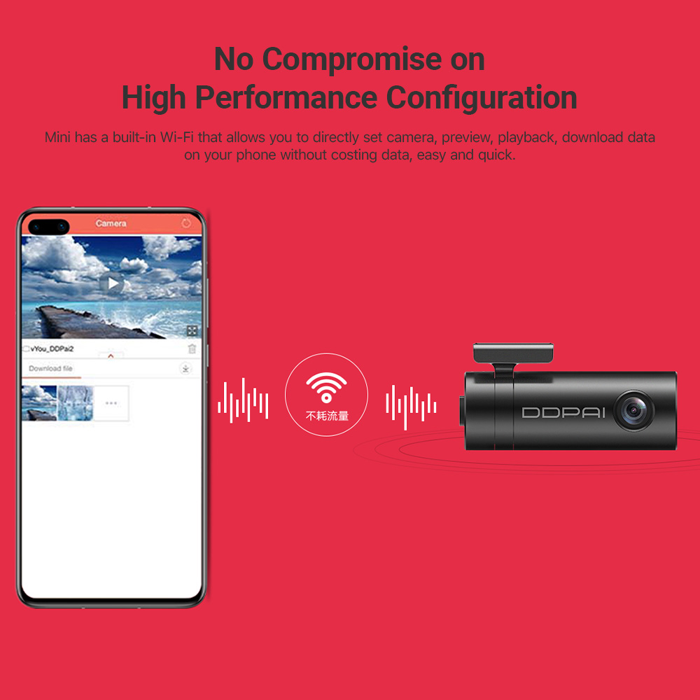 DDPAI Dashcam mini 1080P ,camera hành trình ô tô