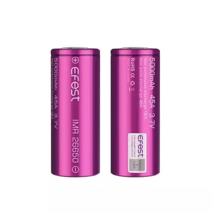Pin sạc Efest IMR 26650 5000mAh 45A Flat top battery