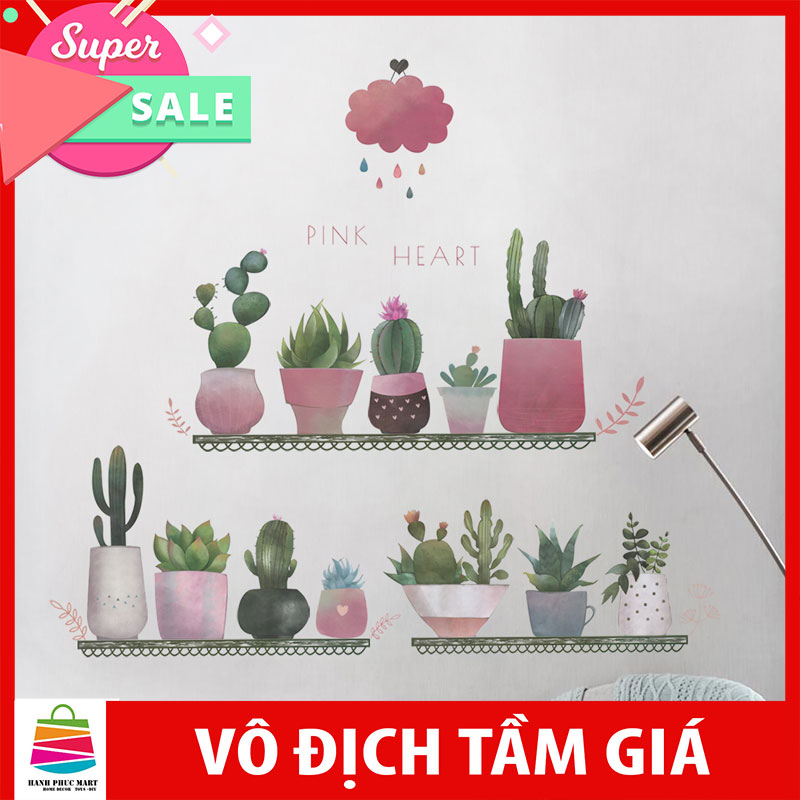 Sticker Giấy Dán Tường Decal Dán tường Mẫu Hoa Lá Cực Xinh ZH029