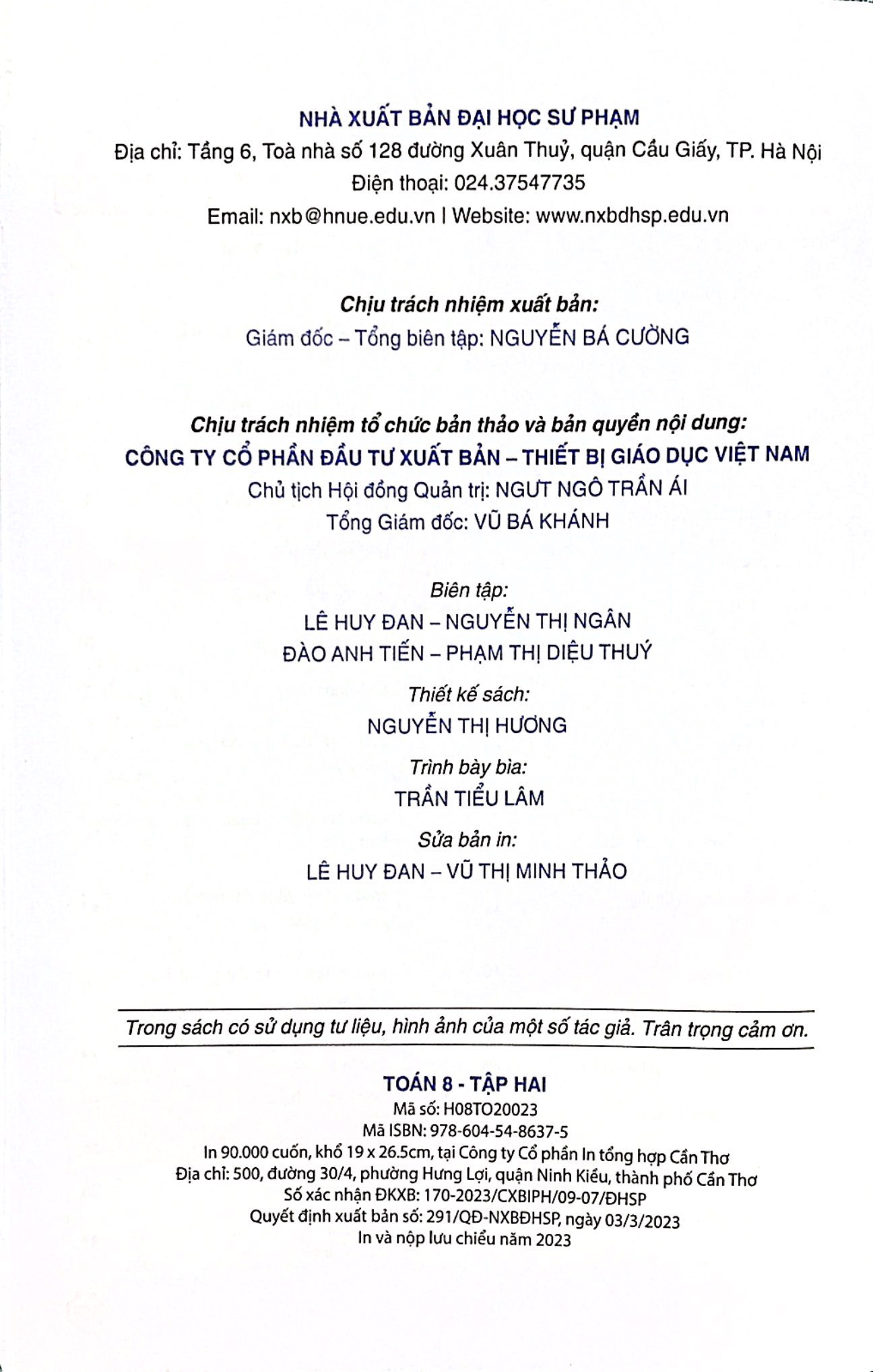Toán Lớp 8 Tập 2 - Bo Canh Dieu