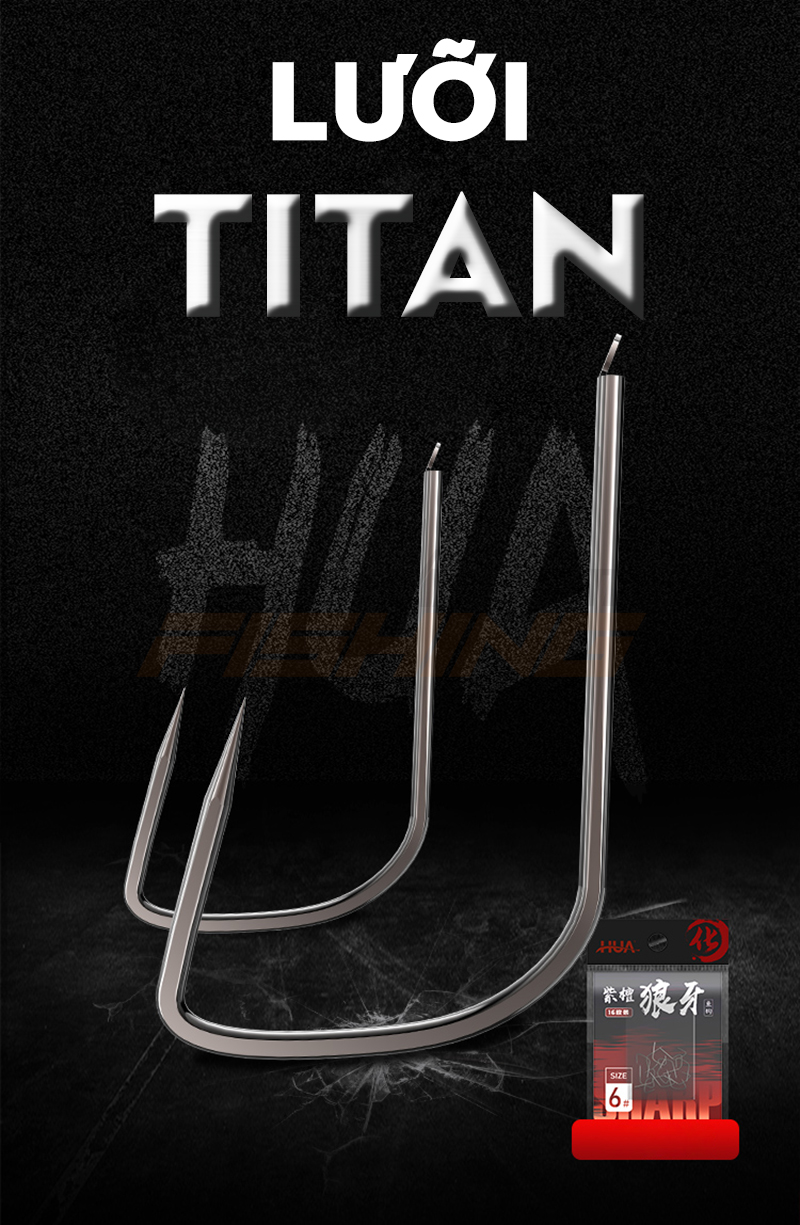 [Chính hãng] [Ảnh thật] Lưỡi câu Titan HUA không ngạnh chuyên câu chép.