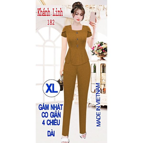 Đồ bộ nữ hàng thiết kế vải Gấm nhật ( M 182) ống đứng