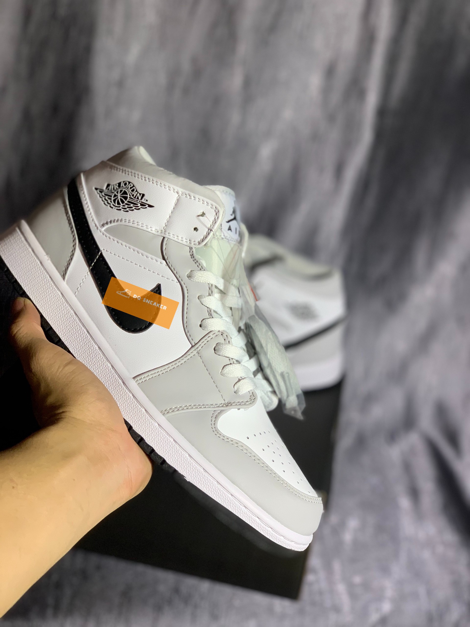 [Full Box] Giày Jordan cổ cao trắng xám
