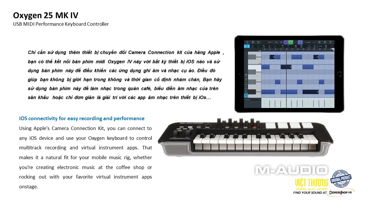 [HCM]Đàn phím điện tử âm nhạc M-Audio Midi Controller Oxygen 25 mk4