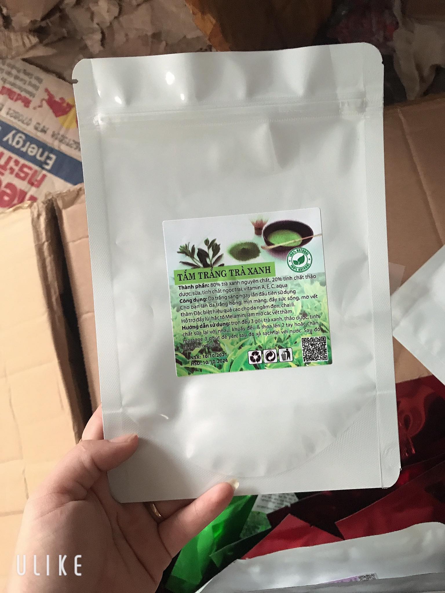 Tắm trắng trà xanh (hàng xịn 4 gói)