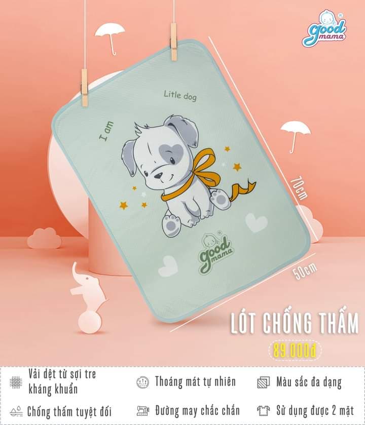 Miếng lót chống thấm cao cấp goodmama cho bé [Size 50x70] Êm ái, thoáng mát,-tấm lót chống thấm
