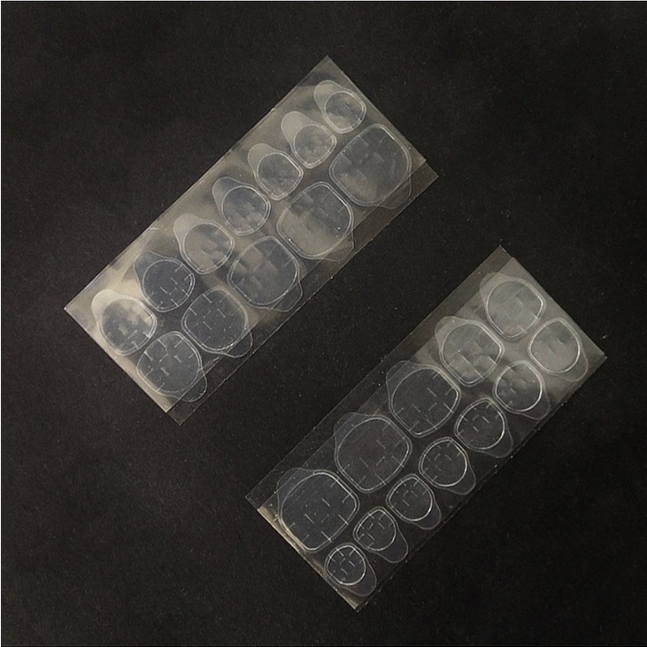 Miếng keo dán móng tay giả 2 mặt trong suốt silicon Bộ 12-24 Miếng mỏng siêu dính chống thấm nước hiệu quả