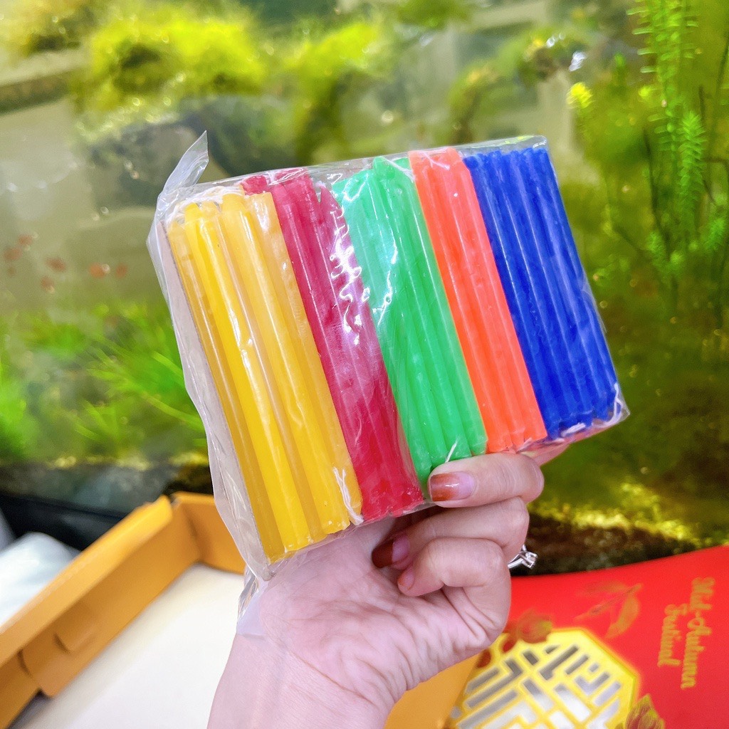 Set 120 cây đèn cầy thắp sáng chơi trung thu màu đỏ - Đèn cầy màu đỏ
