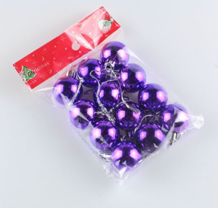 12 trái châu trang trí noel 3cm MẪU E9