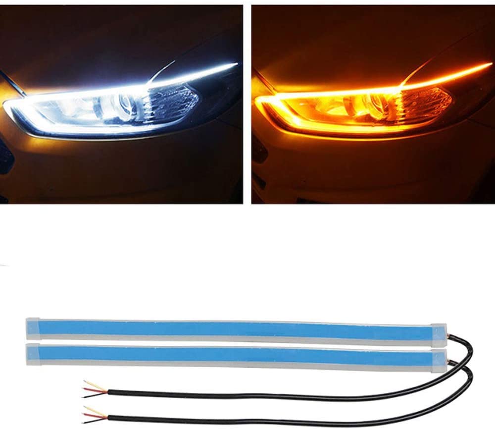 Bộ 2 Dây Đèn Led Mí Ô Tô Xi Nhan Đuổi Thiết Kế Silicon Dẻo Chống Nước