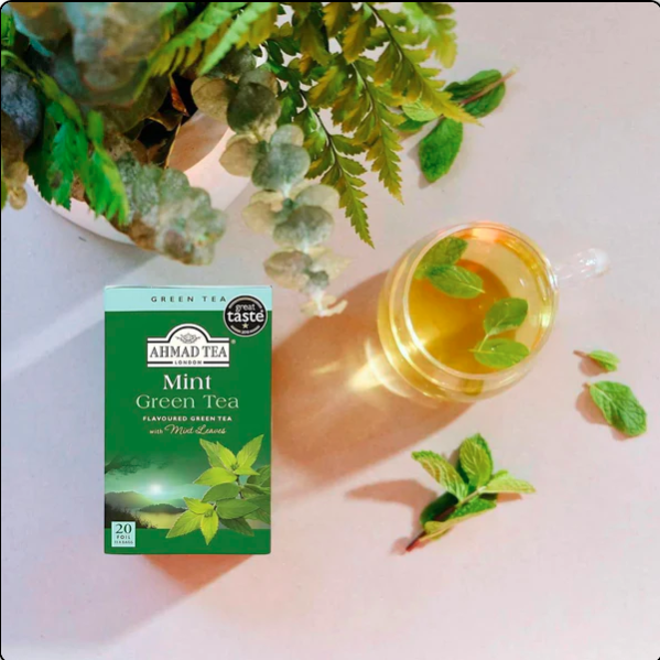 TRÀ XANH AHMAD BẠC HÀ CAY 40G - AHMAD MINT GREEN TEA 40G